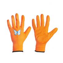 Sodo pirštinės HERVIN PROTECTION SPZ013, aplietos lateksu, su paveikslėliu, spl oranžinė, dydis 8/M,