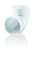 Ventiliacinė alkūnė PLASTIVENT, d125, kampas 90°, plastikinė, balta, 222P