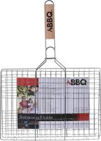 Kepimo grotelės BBQ, medinė rankena, 34 x24 x 48 cm