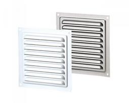 Ventiliacinės grotelės VENTS MVM150S-P, su tinkleliu, lauko, metalinės, pilkos spalvos