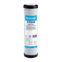 Vandens filtro kasetė ECOSOFT CTO, 10'', 10 mikronų, aktyvuotos presuotos anglies