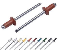 Aliumininės kniedės, 3,2 x 8mm, RAL8004, 50 vnt., vario ruda