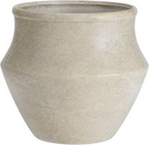 Keraminis lauko vazonas, smėlinės sp., 21 x 21 x 18 cm.