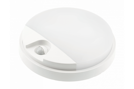 Lauko pakabinamas LED šviestuvas GTV Tulon, 15W, 1350lm, 4000K, su judesio jutikliu, IP54, apvalus,