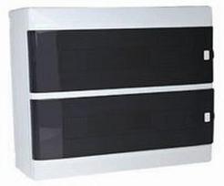 Automatinių išjungiklių skydelis MIRSA M4108, 16 modulių, paviršinis, baltas su skaidriomis durelėmi