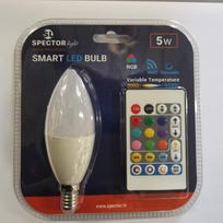 Išmanioji LED lempa SPECTOR LIGHT Smart, 5W, E14 C37 žvakė, 220-240V, 400 lm, RGB, dimer., su pultu