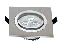 Įmontuojamas šviestuvas ORRO, LED 3 W, 220-240 V, 180 lm, 3300 K, 30.000 h, kvadratinis, sidabrinės