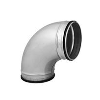 Alkūnė ALNOR PBG-90-125, d125 mm-90°, su tarpine, cinkuota skarda
