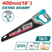 Pjūklas medžiui TOTAL, trigubo galandinimo, SK5 plienas, 9TPI, 400mm, THT55168