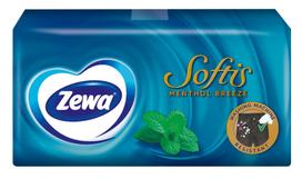 Vienkartinės nosinaitės ZEWA Softis Menthol, 4-ių sluoksnių, 10 vnt.