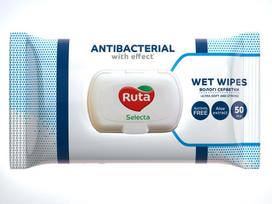 Drėgnos antibakterinės servetėlės RUTA Selecta, 50 vnt.