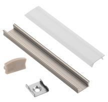 Profilis LED juostoms EUROLIGHT Al-S2-G, aliuminis, virštinkinis, pilkos spalvos anoduotas, ilgis 2