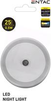 Sieninis šviestuvas ENTAC En-0386, naktinis, 0,5 W, 220-240 V, 6400 K, 25 lm, IP20, automatinis įsij