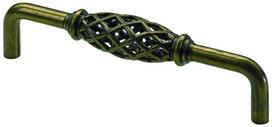 Baldų rankenėlė antik. HETTICH, dengta žalvariu HS 128mm, 9086123
