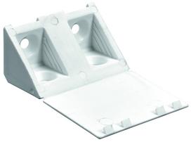 Tvirtinimo kampukas plast. HETTICH, pak. 4 vnt. 20x20x43mm, baltos sp., 89363