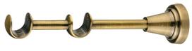 Laikiklis karnizui  STOL-KAR ATVIRAS, D-16/16mm, L-21cm, dvigubas. metalinis, tams. sendinto aukso s