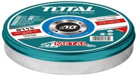 Abrazyvinių diskų rinkinys TOTAL, metalo pjovimui, 10 vnt., 115x1,2x22 mm, TAC2211155