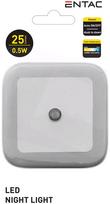 Sieninis šviestuvas ENTAC En-1321, naktinis, 0,5 W, 220-240 V, 6400 K, 25 lm, IP20, automatinis įsij
