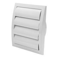 Ventiliacinės grotelės EUROPLAST ND12Z, d125/190 x 190, plastikinės, su žaliuze, baltos spalvos