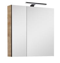 Vonios spintelė ELITA Cabinet 60, 61,8x50x12,9 cm, pakabinamas veidrodis su LED, 2 durelės, „Canela“