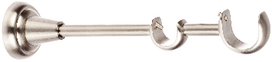 Laikiklis karnizui  STOL-KAR ATVIRAS, D-25/19mm, L-14,5cm, metalinis, dvigubas, matinio chromo sp.