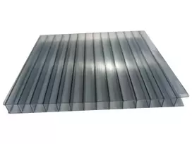 Polikarbonato plokštė dvisienė, kamerinė, matmenys 10 x 1050 x 2000 mm, pilka spalva