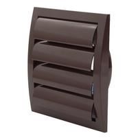 Ventiliacinės grotelės EUROPLAST ND12ZB, d125/190 x 190, plastikinės, su žaliuze, rudos spalvos