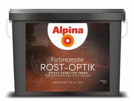 Dekoratyviniai dažai ALPINA Rost-Optik Set, komplektas (dažai: oranžiniai 0,4 l, rudi 0,8 l + šepety