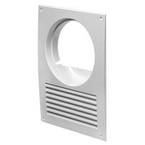 Ventiliacinės grotelės - adapteris EUROPLAST NA12, d125-125, 250 x 180, plastikinės, baltos spalvos