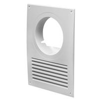 Ventiliacinės grotelės - adapteris EUROPLAST NA100, d100, 250 x 180, plastikinės, baltos spalvos