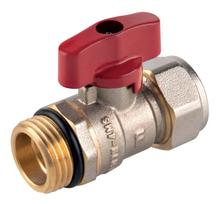 Daugiasluoksnių vamzdžių rutulinis ventilis FERRO, 1/2", 16 x 2 mm, raudonas, KNPEX16