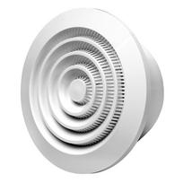 Ventiliacinės grotelės EUROPLAST NGA100, d100, plastikinės, luboms, baltos spalvos