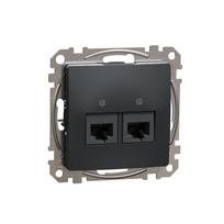 Kompiuterio lizdas SCHNEIDER Sdd114452, SEDNA Design, 2 vietos, įleidžiamas, antracito spalvos, CAT5