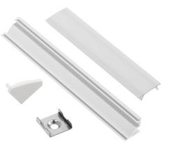 Profilis LED juostoms EUROLIGHT Al-C2-W, aliuminis, kampinis, baltos spalvos anoduotas, ilgis 2 m, k