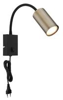 Kryptinis šviestuvas GLOBO Robby, GU10, 1x25W, 230V, su jung., 1,5m laidas, metalinis, matinės juodo