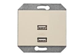 Kištukinis lizdas VILMA XP500, 2xUSB, įleidžiamas, smėlio spalvos, 5V DC 3,4 A b/r, USB-3,4A-02