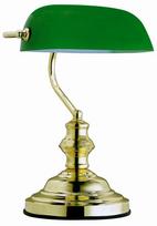Stalinis šviestuvas GLOBO Antique, E27, 1 x 60W, 230V, su jungikliu, stovas žalvario spalvos, gaubta