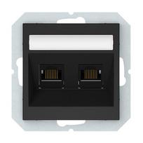 Kompiuterio lizdas VILMA Qr1000 Klrj45-26E2-02, 2 x RJ45, įleidžiamas, 6 kategorijos, matinės juodos