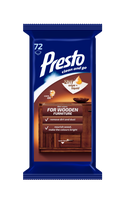Drėgnos servetėlės mediniams paviršiams PRESTO, 72 vnt.