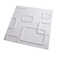 PVC 3D sienų lakštas WAKSLINE Hm3D-012, spl. balta, 500x500x10 mm