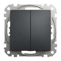 Perjungiklis SCHNEIDER Sdd114108, SEDNA Design, 2 klavišų, įleidžiamas, antracito spalvos