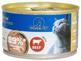 Konservuotas kačių ėdalas PREMIUM PET, mėsos paštetas, su jautiena 100g