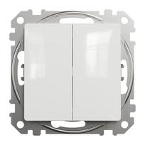Jungiklis SCHNEIDER 10-1-Sdd111105, SEDNA Design, 2 klavišų, įleidžiamas, baltos spalvos, 10A 250V