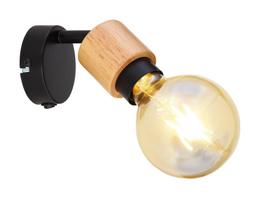 Kryptinis šviestuvas GLOBO Jorna, E27, 1 x 40W, 230V, su jungikliu, metalinis, su medžiu, matinės ju