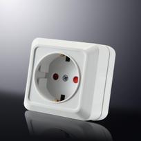 Kištukinis lizdas ORRO MZ-08, 1 vietos, paviršinis, su įž., kreminės sp., 16A 250 V, A550320014