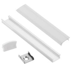 Profilis LED juostoms EUROLIGHT Al-S1-W, aliuminis, virštinkinis, baltos spalvos anoduotas, ilgis 1