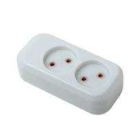 Ilgiklio kaladėlė ELECTRALINE, 2 lizd., be įž., be jungiklio, baltos sp., 82112