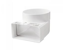 Ventiliacinė alkūnė PLASTIVENT, d150 x 60 x 204, kampas 90°, plastikinė, balta, 823P