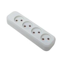 Ilgiklio kaladėlė ELECTRALINE, 4 lizd., be įž., be jungiklio, baltos sp., 82119