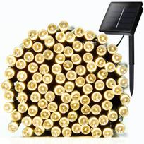 Lauko girlianda su saulės elementais SUNLUX SG01, 100vnt. lempučių, ilgis; 12m; švietimo spalva: įva